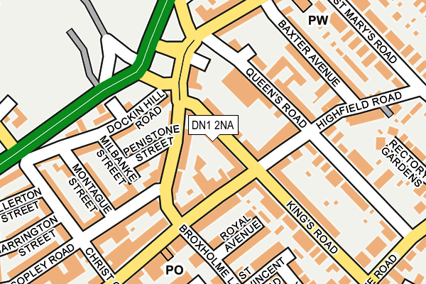 DN1 2NA map - OS OpenMap – Local (Ordnance Survey)