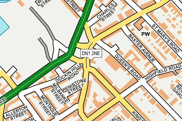 DN1 2NE map - OS OpenMap – Local (Ordnance Survey)
