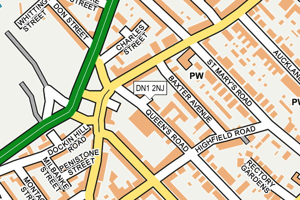 DN1 2NJ map - OS OpenMap – Local (Ordnance Survey)