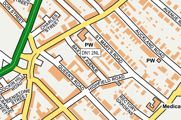 DN1 2NL map - OS OpenMap – Local (Ordnance Survey)