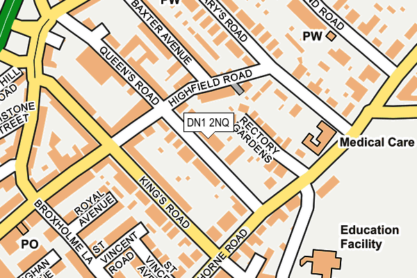 DN1 2NQ map - OS OpenMap – Local (Ordnance Survey)