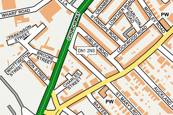 DN1 2NS map - OS OpenMap – Local (Ordnance Survey)