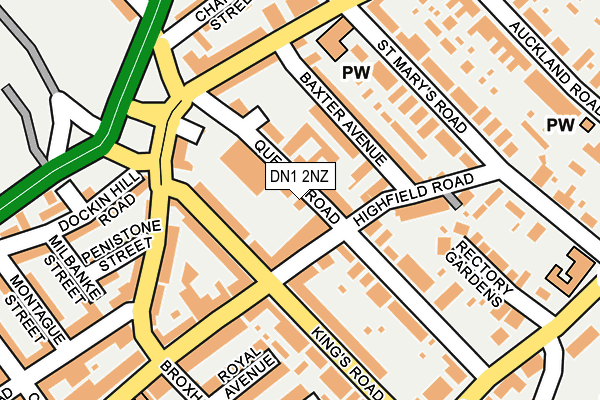 DN1 2NZ map - OS OpenMap – Local (Ordnance Survey)