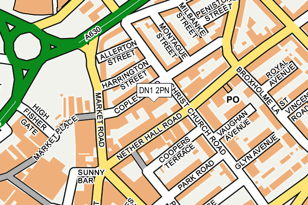 DN1 2PN map - OS OpenMap – Local (Ordnance Survey)