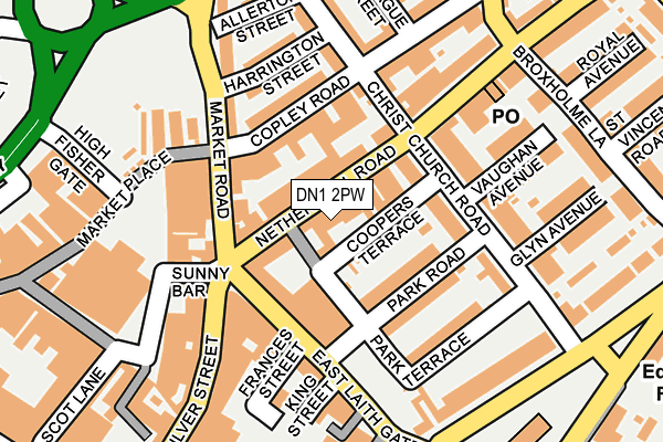 DN1 2PW map - OS OpenMap – Local (Ordnance Survey)