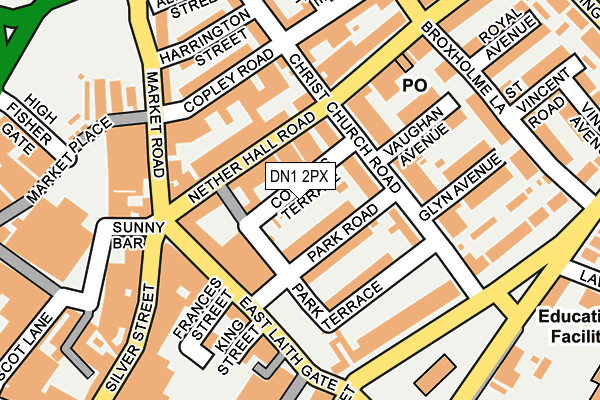 DN1 2PX map - OS OpenMap – Local (Ordnance Survey)