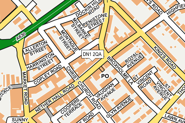 DN1 2QA map - OS OpenMap – Local (Ordnance Survey)
