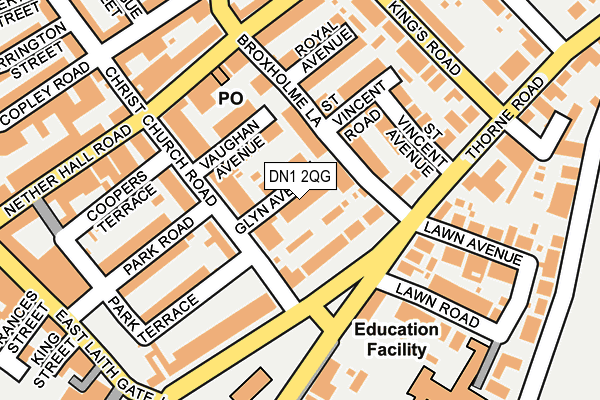 DN1 2QG map - OS OpenMap – Local (Ordnance Survey)