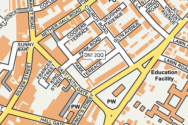 DN1 2QQ map - OS OpenMap – Local (Ordnance Survey)