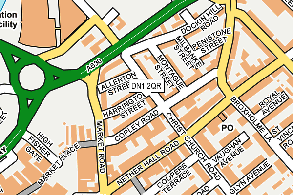 DN1 2QR map - OS OpenMap – Local (Ordnance Survey)