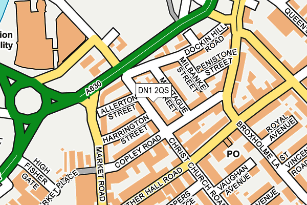 DN1 2QS map - OS OpenMap – Local (Ordnance Survey)