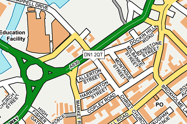 DN1 2QT map - OS OpenMap – Local (Ordnance Survey)