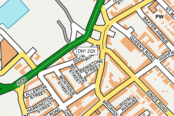 DN1 2QX map - OS OpenMap – Local (Ordnance Survey)