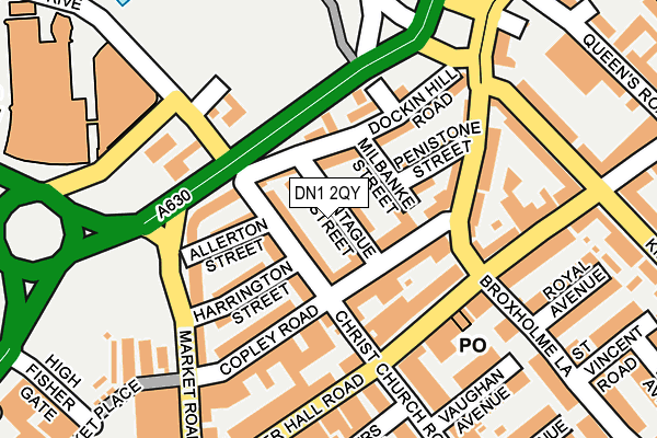 DN1 2QY map - OS OpenMap – Local (Ordnance Survey)