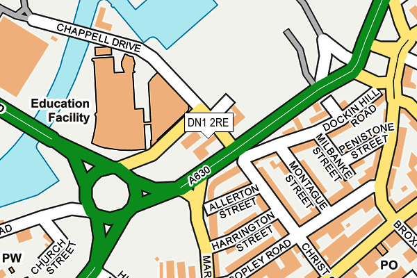 DN1 2RE map - OS OpenMap – Local (Ordnance Survey)