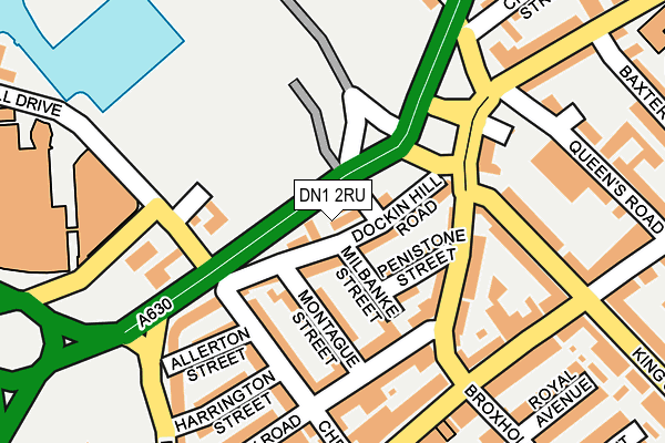 DN1 2RU map - OS OpenMap – Local (Ordnance Survey)