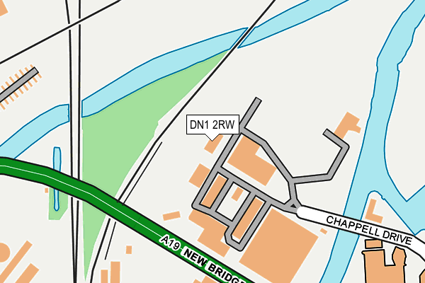 DN1 2RW map - OS OpenMap – Local (Ordnance Survey)