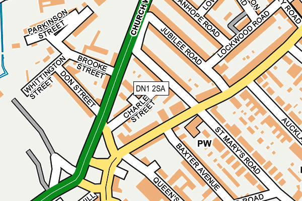DN1 2SA map - OS OpenMap – Local (Ordnance Survey)