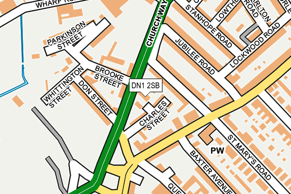 DN1 2SB map - OS OpenMap – Local (Ordnance Survey)