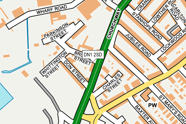 DN1 2SD map - OS OpenMap – Local (Ordnance Survey)
