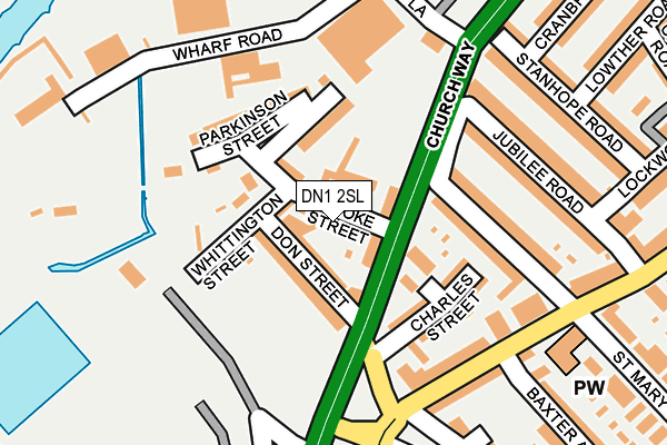 DN1 2SL map - OS OpenMap – Local (Ordnance Survey)