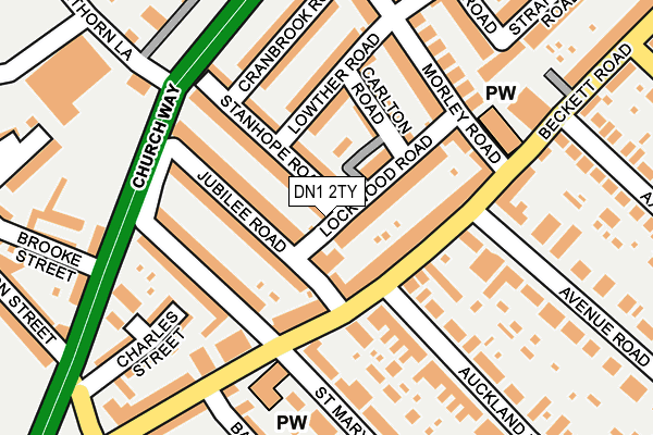 DN1 2TY map - OS OpenMap – Local (Ordnance Survey)