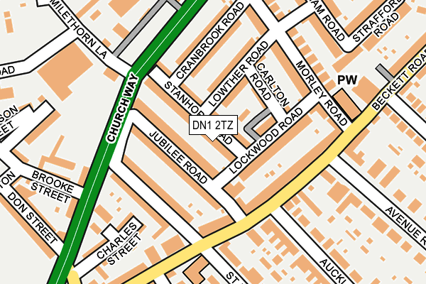 DN1 2TZ map - OS OpenMap – Local (Ordnance Survey)