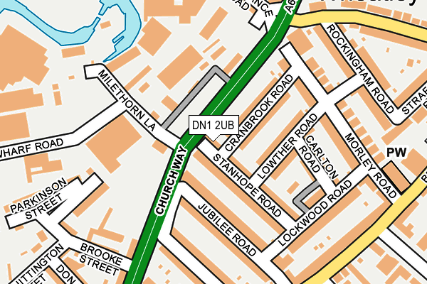 DN1 2UB map - OS OpenMap – Local (Ordnance Survey)