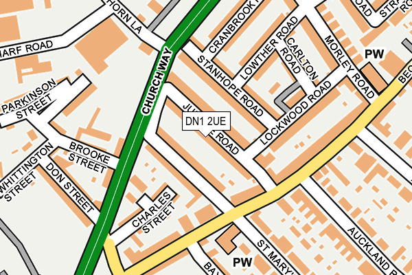 DN1 2UE map - OS OpenMap – Local (Ordnance Survey)