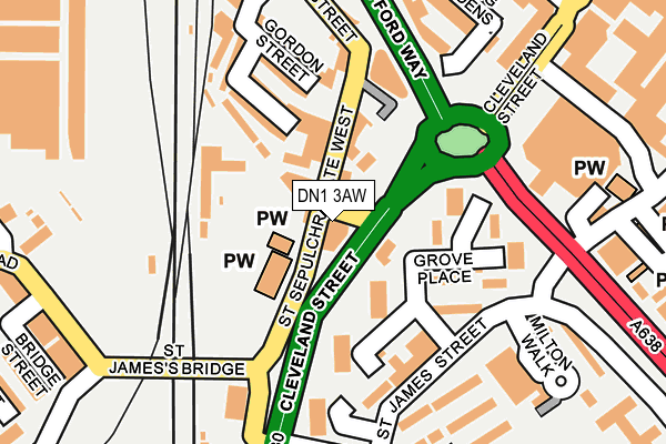 DN1 3AW map - OS OpenMap – Local (Ordnance Survey)