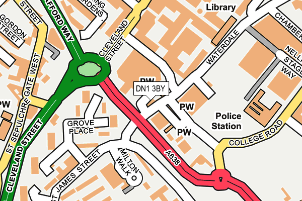 DN1 3BY map - OS OpenMap – Local (Ordnance Survey)