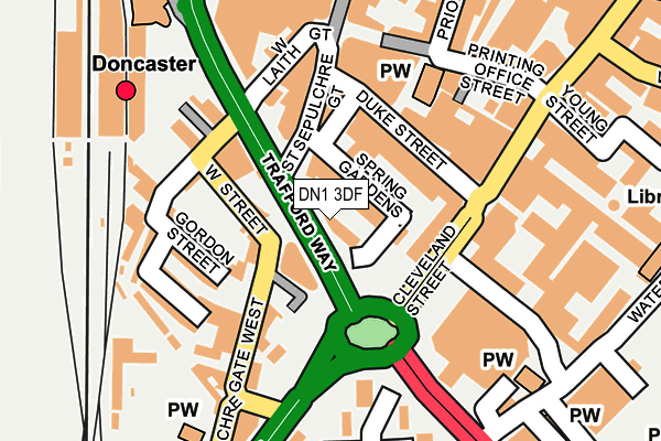DN1 3DF map - OS OpenMap – Local (Ordnance Survey)