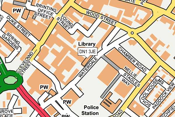 DN1 3JE map - OS OpenMap – Local (Ordnance Survey)