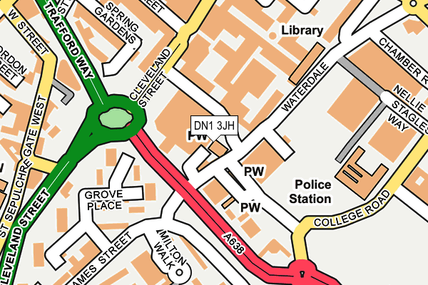 DN1 3JH map - OS OpenMap – Local (Ordnance Survey)