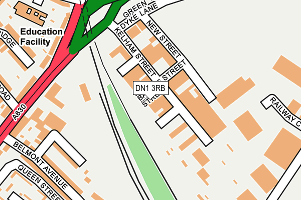 DN1 3RB map - OS OpenMap – Local (Ordnance Survey)