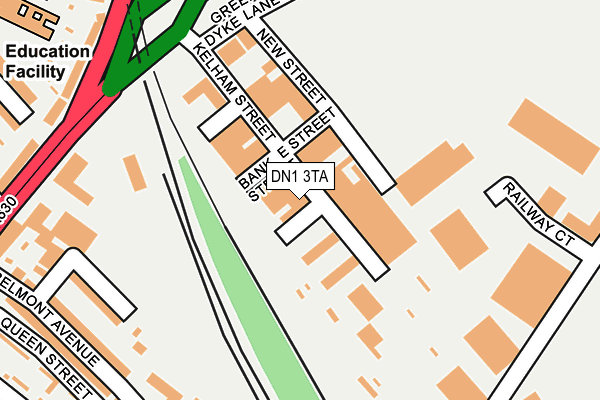 DN1 3TA map - OS OpenMap – Local (Ordnance Survey)