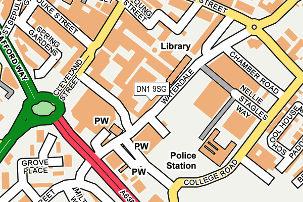 DN1 9SG map - OS OpenMap – Local (Ordnance Survey)