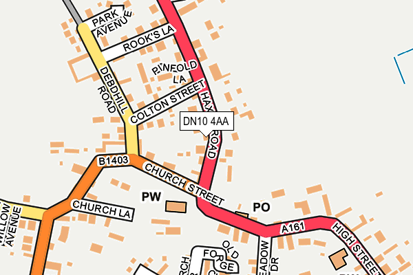 DN10 4AA map - OS OpenMap – Local (Ordnance Survey)