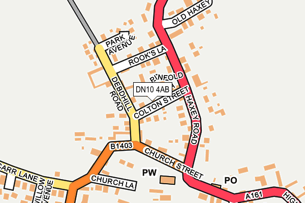 DN10 4AB map - OS OpenMap – Local (Ordnance Survey)