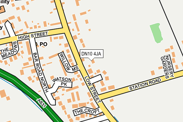 DN10 4JA map - OS OpenMap – Local (Ordnance Survey)