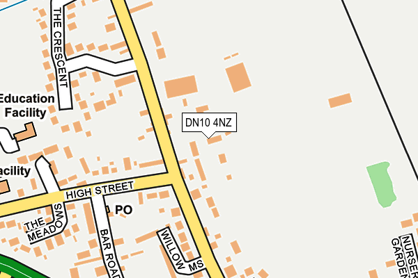 DN10 4NZ map - OS OpenMap – Local (Ordnance Survey)