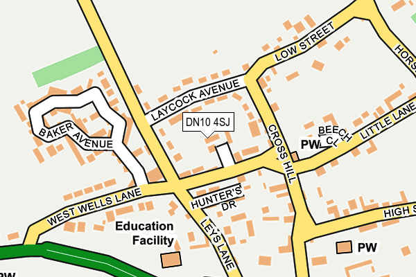 DN10 4SJ map - OS OpenMap – Local (Ordnance Survey)