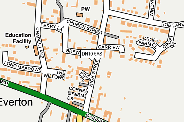 DN10 5AS map - OS OpenMap – Local (Ordnance Survey)