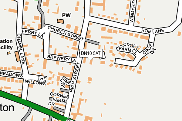 DN10 5AT map - OS OpenMap – Local (Ordnance Survey)