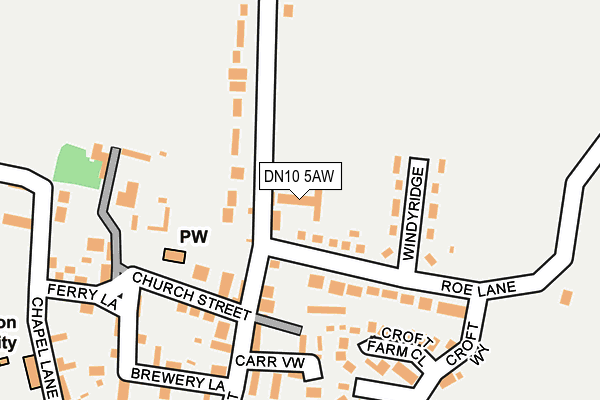 DN10 5AW map - OS OpenMap – Local (Ordnance Survey)