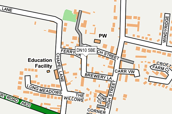 DN10 5BE map - OS OpenMap – Local (Ordnance Survey)