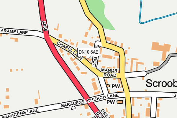 DN10 6AE map - OS OpenMap – Local (Ordnance Survey)