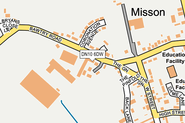 DN10 6DW map - OS OpenMap – Local (Ordnance Survey)