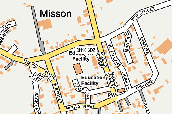 DN10 6DZ map - OS OpenMap – Local (Ordnance Survey)