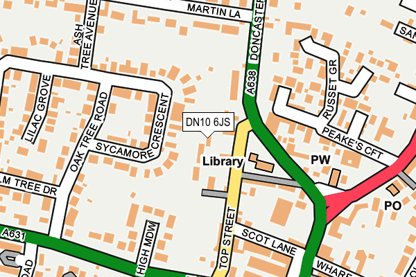 DN10 6JS map - OS OpenMap – Local (Ordnance Survey)